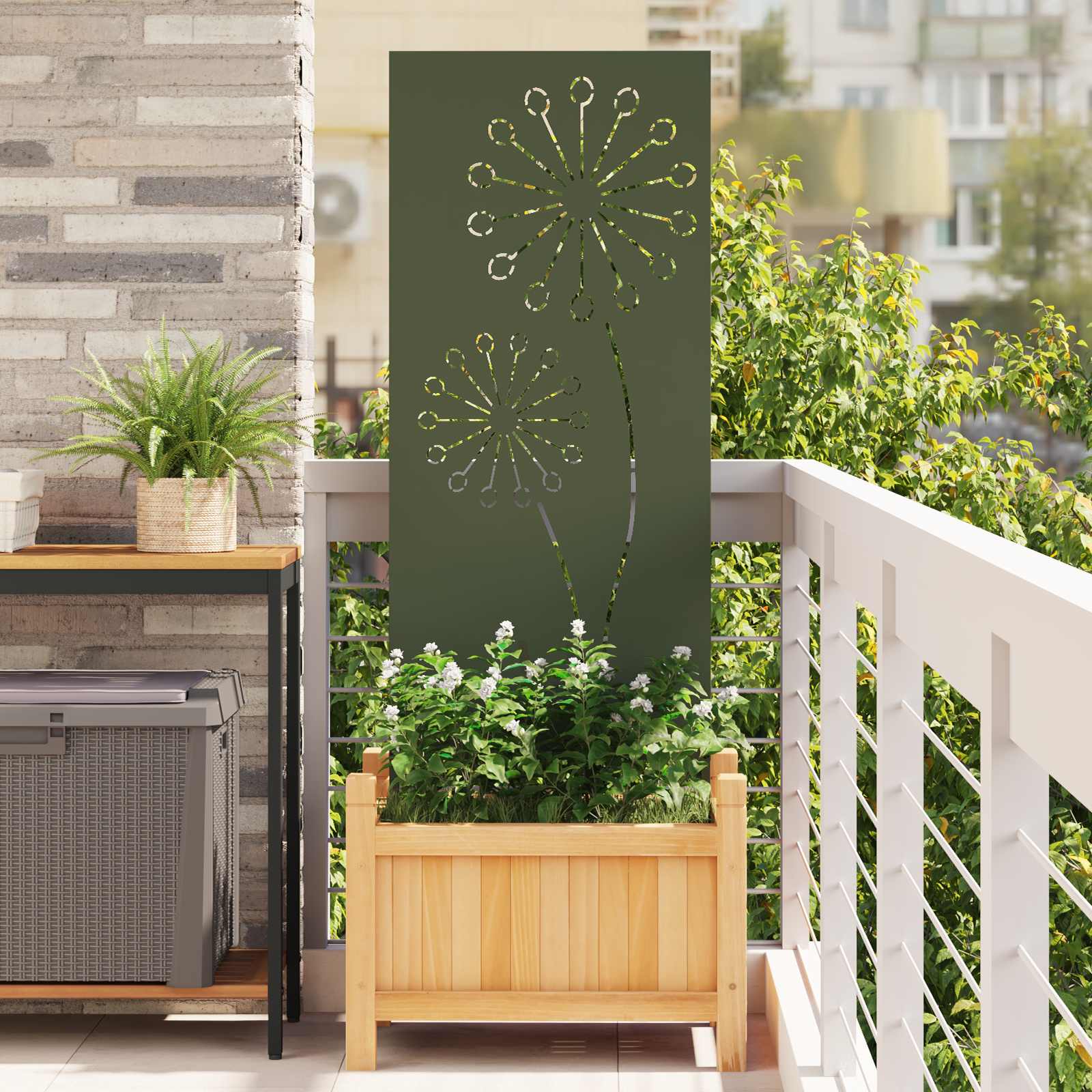 Schermo per privacy in giardino Oliver verde 50 x 140 cm | homemem39