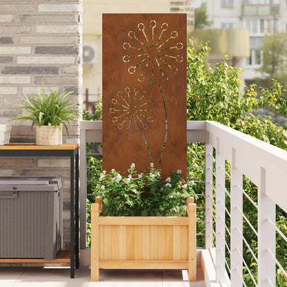 Schermo per privacy in giardino Traforo Ruggine 50 x 140 cm