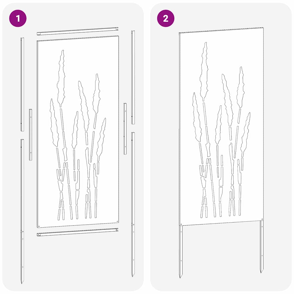 Pannello Decorativo da Giardino Nero 50 x 140 cm