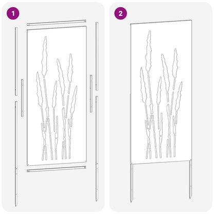 Schermo per privacy in giardino Floreale Nero 50 x 140 cm