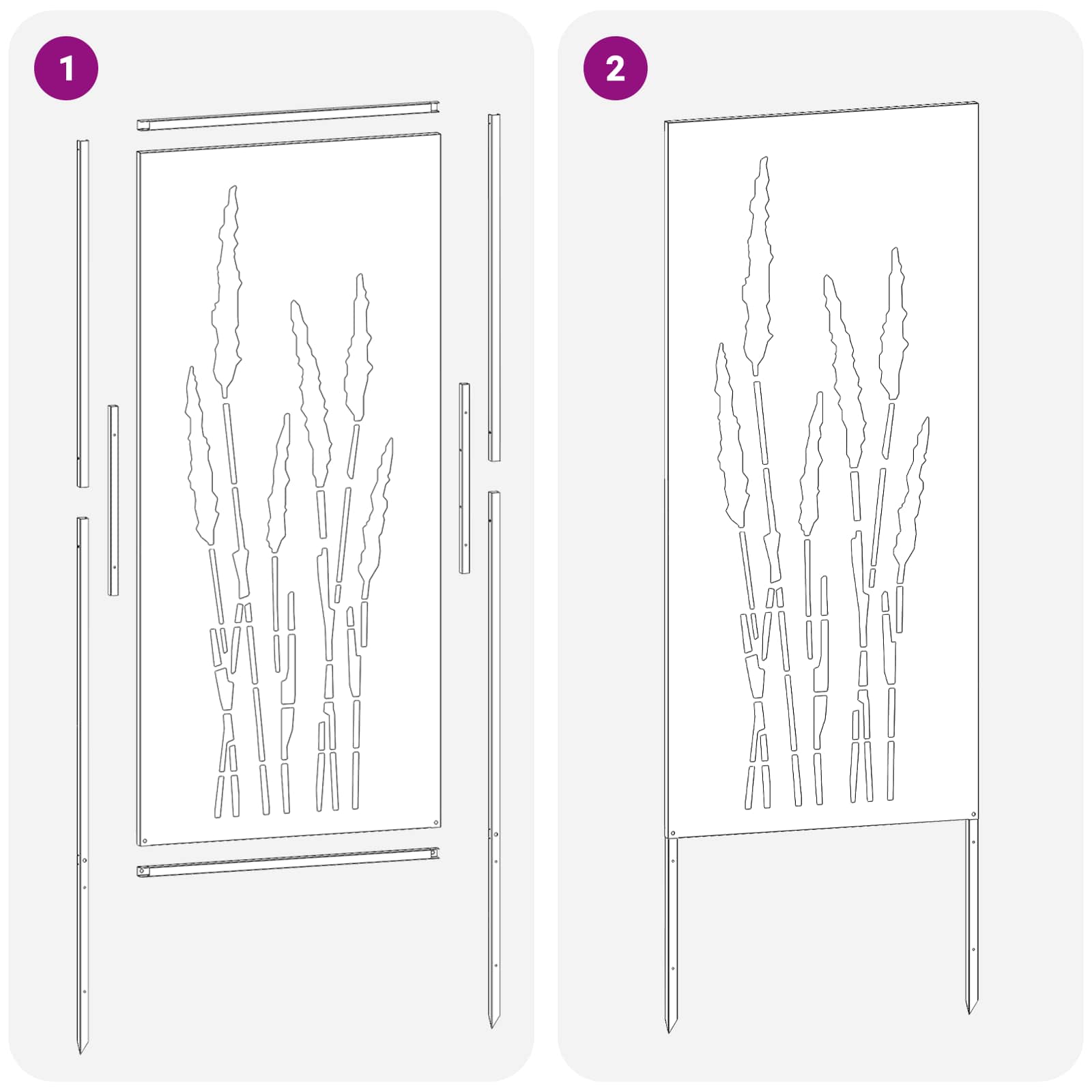 Schermo per privacy in giardino Floreale Antracite 50 x 140 cm | homemem39