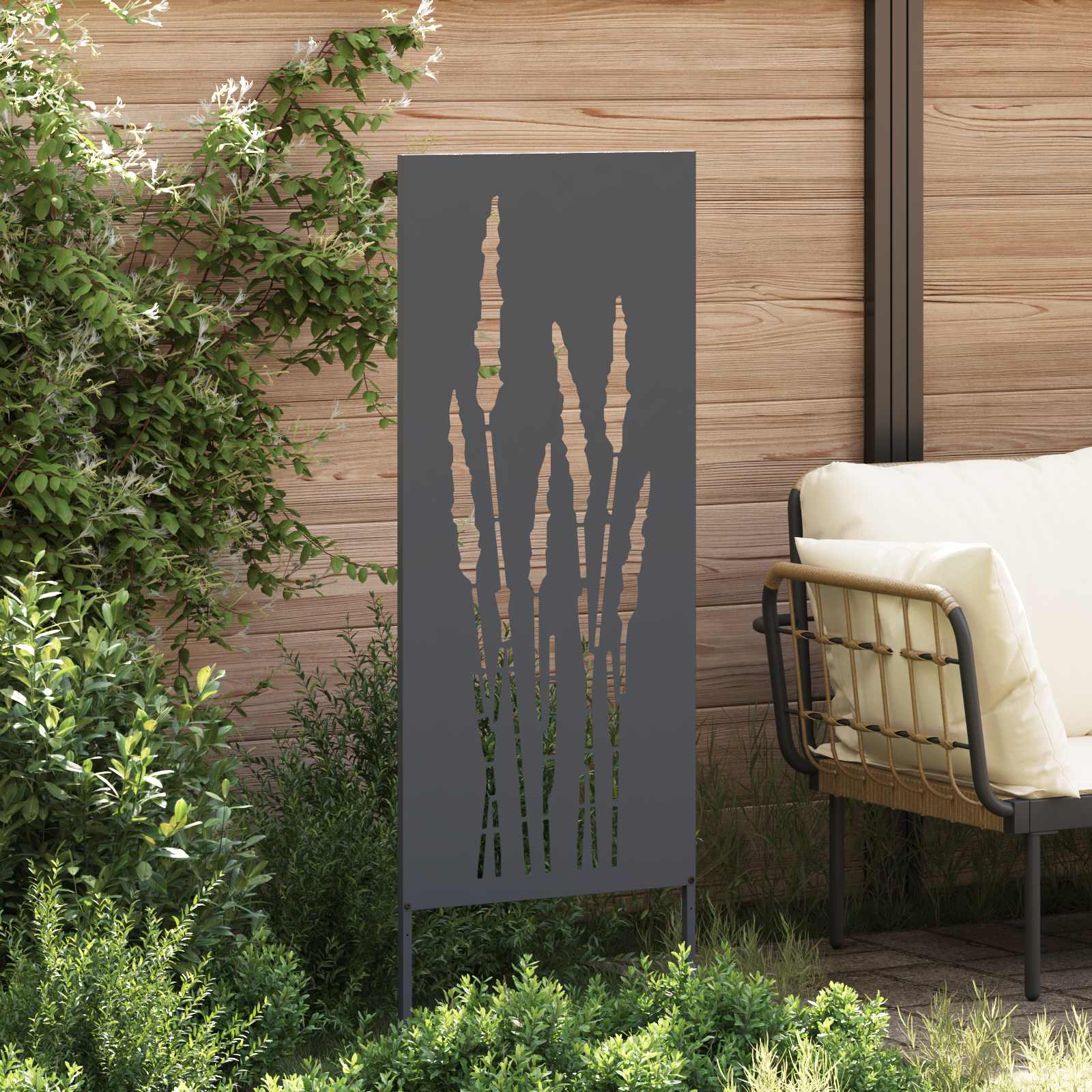 Schermo per privacy in giardino Floreale Antracite 50 x 140 cm | homemem39