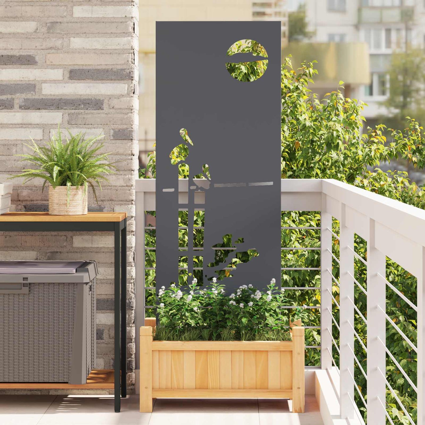 Schermo per privacy in giardino Traforo Antracite 50 x 140 cm