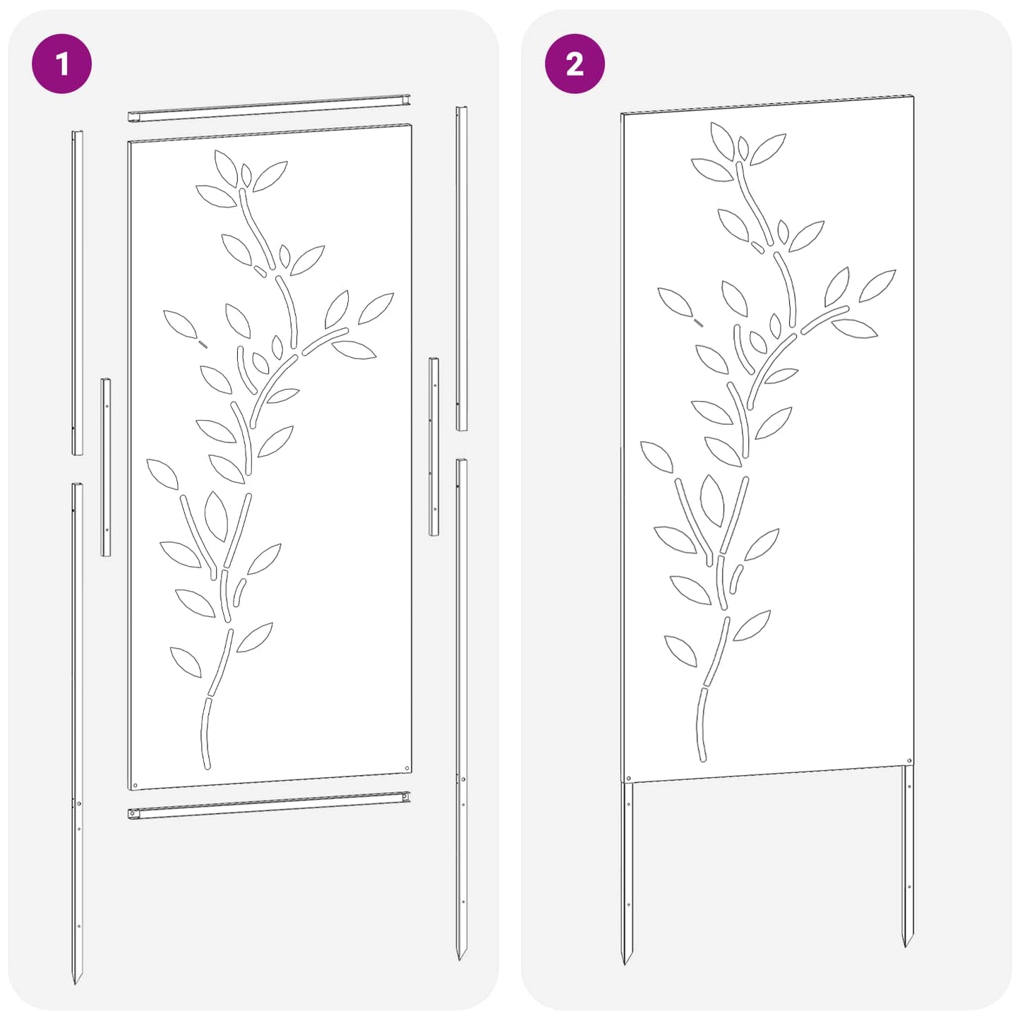 Schermo per privacy in giardino Floreale Bianco 50 x 140 cm
