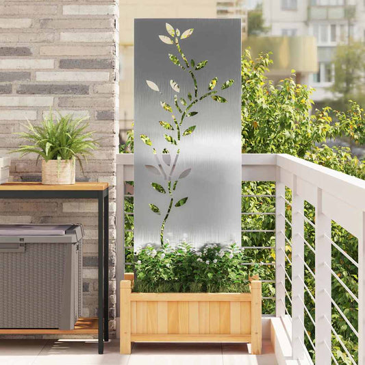 Pannello Decorativo da Giardino Argento 50 x 140 cm