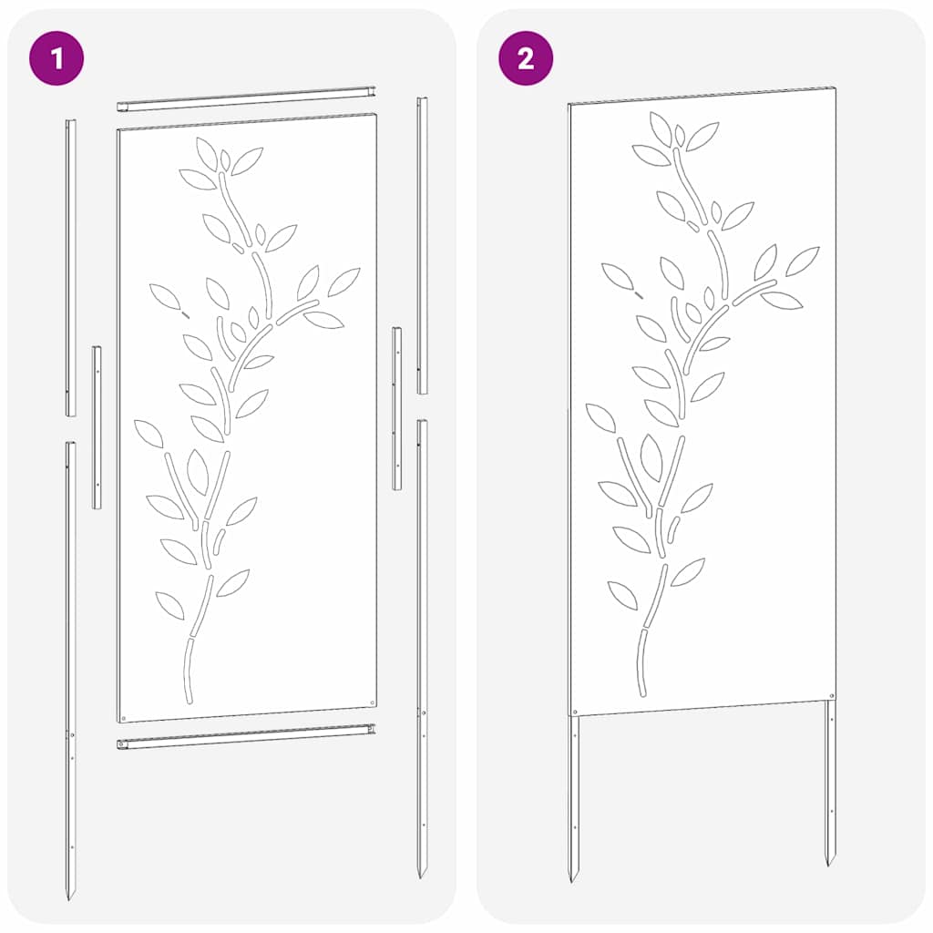 Pannello Decorativo da Giardino Argento 50 x 140 cm