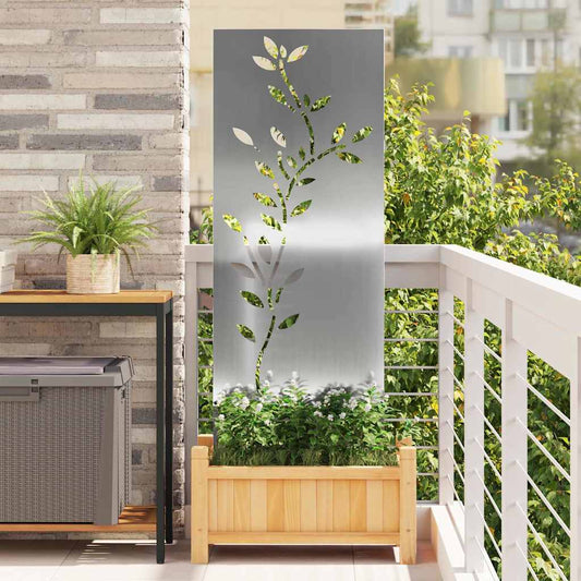 Pannello Decorativo da Giardino Argento 50 x 140 cm