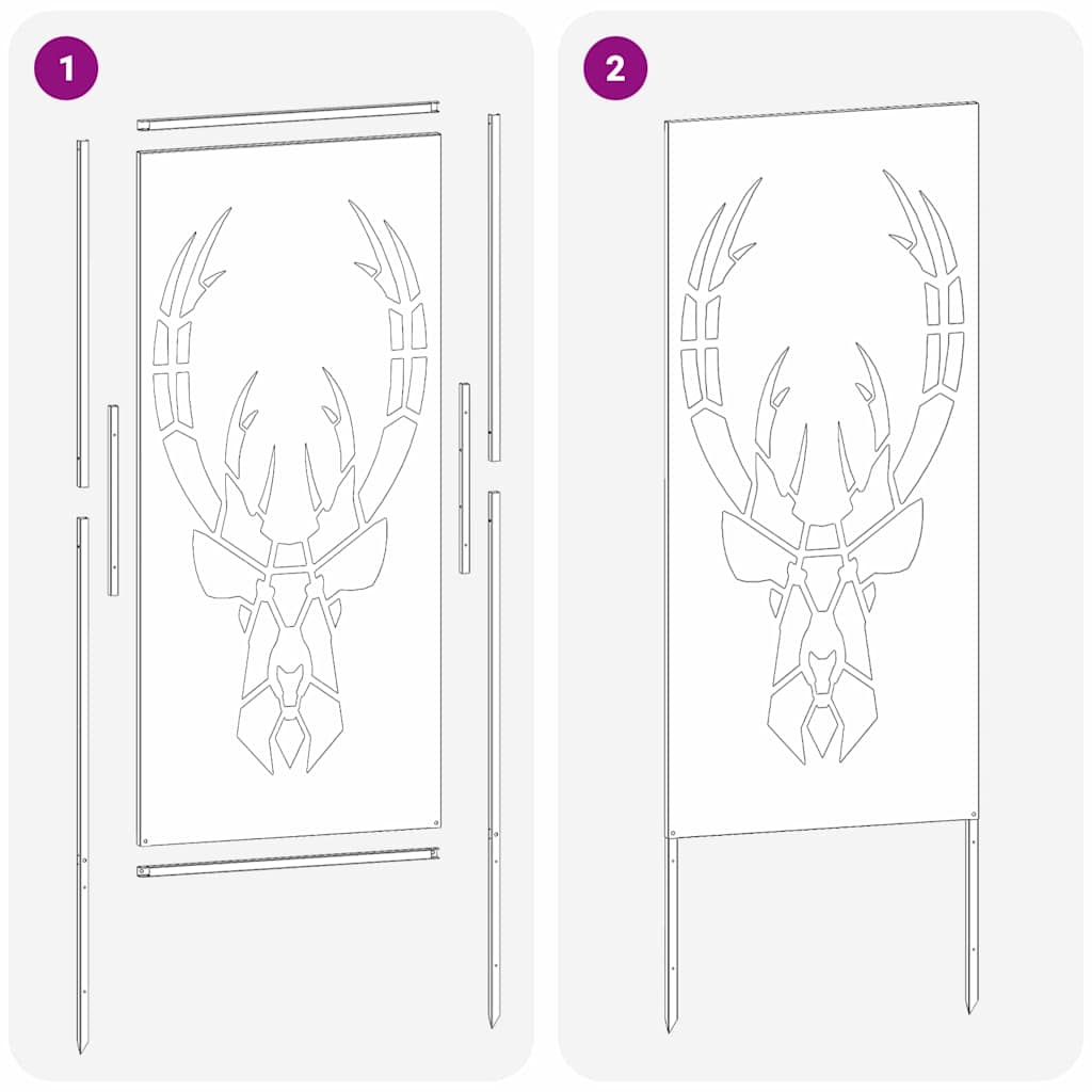 Pannello Decorativo da Giardino Argento 50 x 140 cm