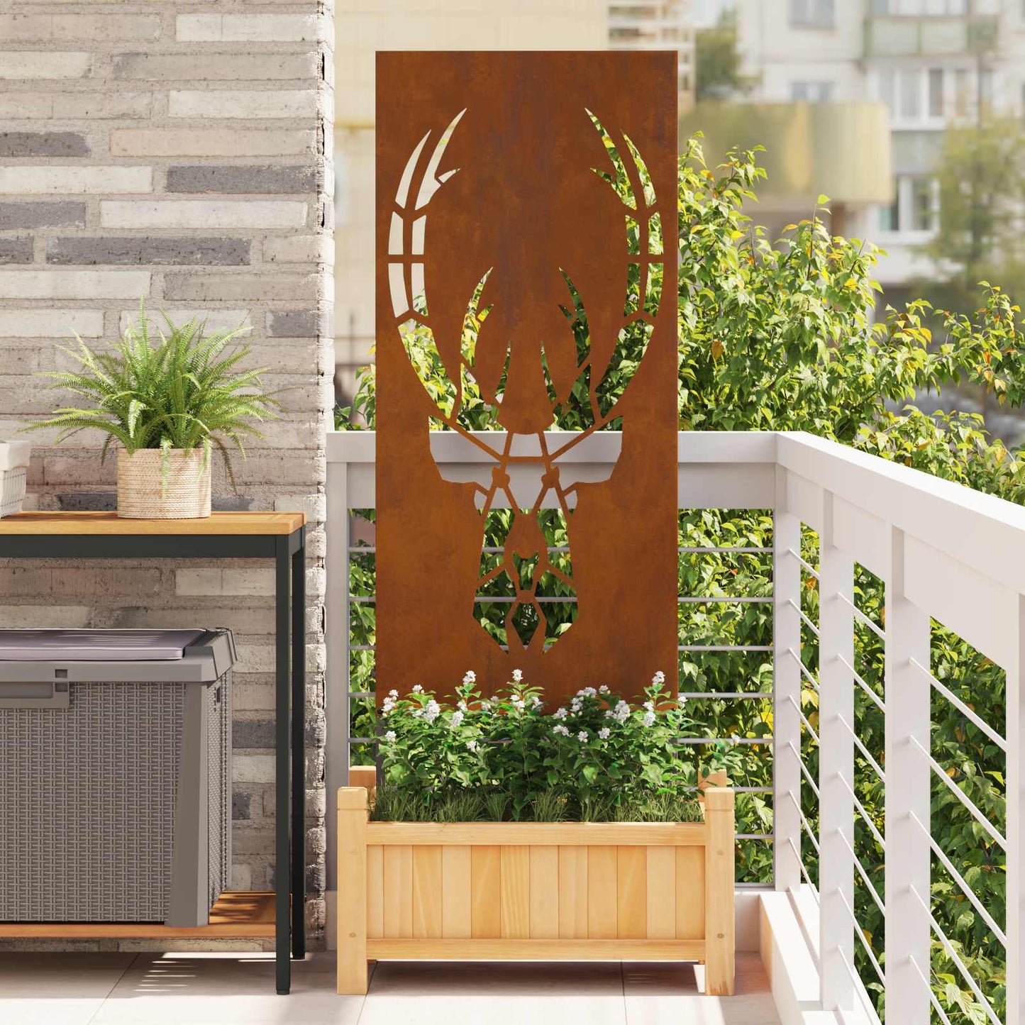 Schermo per privacy in giardino Ruggine 50 x 140 cm