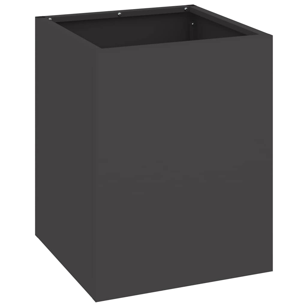 Vaso da giardino Nero 32 x 32 x 40 cm Acciaio laminato a freddo