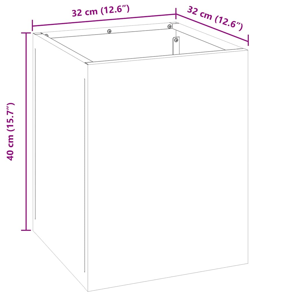 Vaso da giardino Acciaio inossidabile 32 x 32 x 40 cm | homemem39
