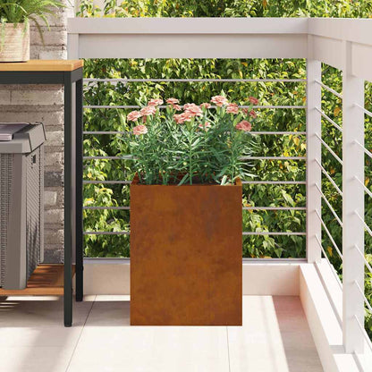Vaso da giardino Marrone 32 x 32 x 40 cm Acciaio invecchiato