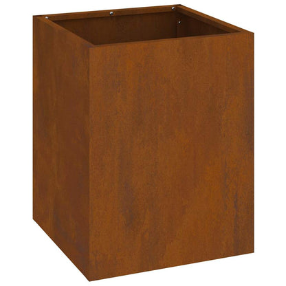 Vaso da giardino Marrone 32 x 32 x 40 cm Acciaio invecchiato