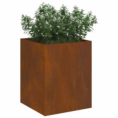 Vaso da giardino Marrone 32 x 32 x 40 cm Acciaio invecchiato
