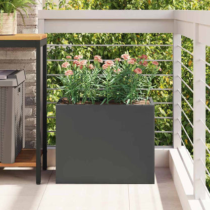 Vaso da giardino Nero 50 x 32 x 40 cm Acciaio laminato a freddo