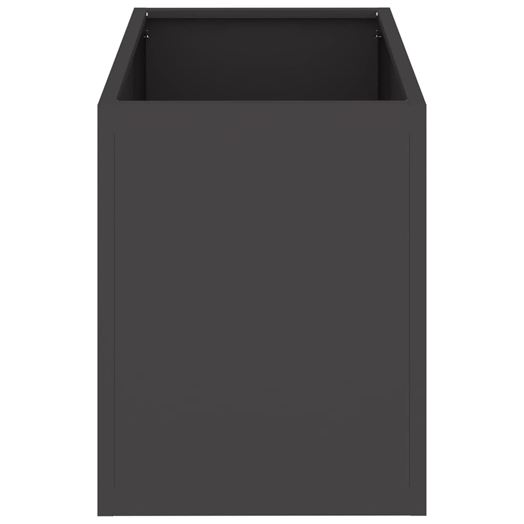 Vaso da giardino Nero 50 x 32 x 40 cm Acciaio laminato a freddo