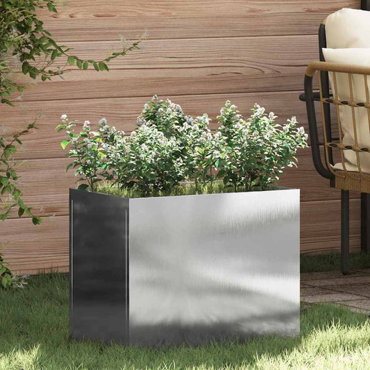 Vaso da giardino Argento 50 x 32 x 40 cm Acciaio inossidabile