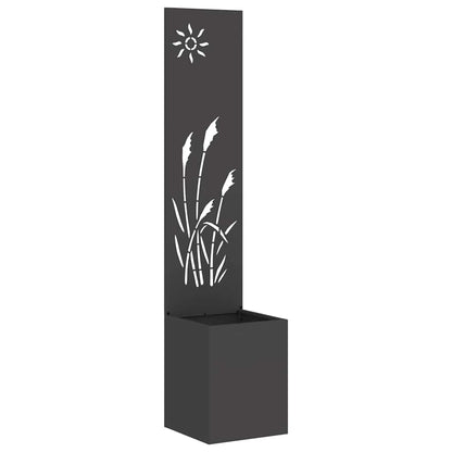Vaso da Giardino con Pannello Decorativo Nero 32 x 140 cm