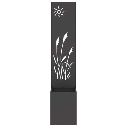 Vaso da Giardino con Pannello Decorativo Nero 32 x 140 cm