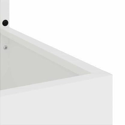 Vaso da Giardino con Pannello Decorativo Bianco 32 x 140 cm