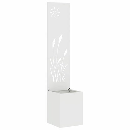 Vaso da Giardino con Pannello Decorativo Bianco 32 x 140 cm