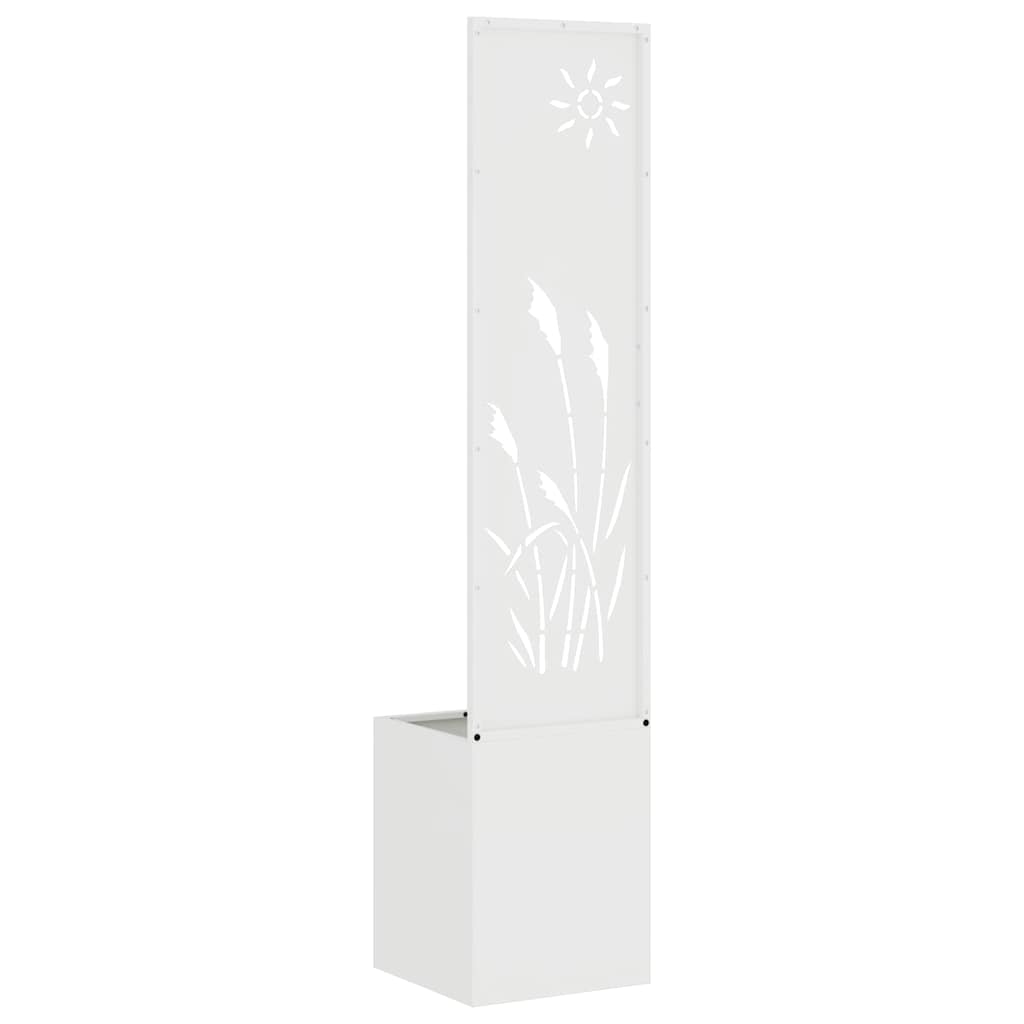 Vaso da Giardino con Pannello Decorativo Bianco 32 x 140 cm