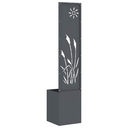 Vaso da Giardino con Pannello Decorativo Antracite 32 x 140 cm