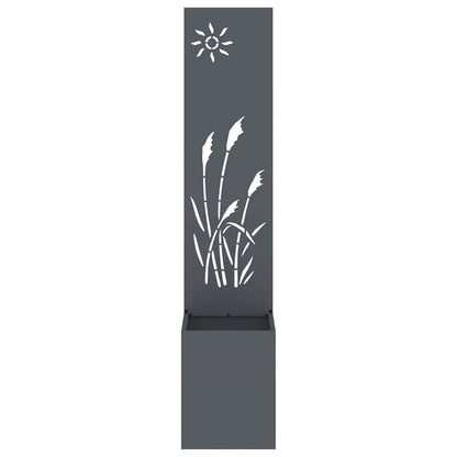 Vaso da Giardino con Pannello Decorativo Antracite 32 x 140 cm