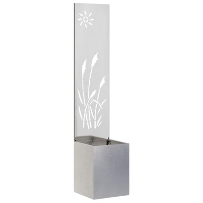 Vaso da Giardino con Pannello Decorativo Argento 32 x 140 cm