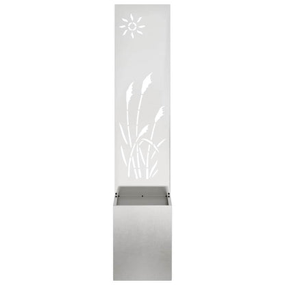 Vaso da Giardino con Pannello Decorativo Argento 32 x 140 cm
