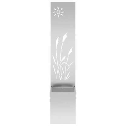 Vaso da Giardino con Pannello Decorativo Argento 32 x 140 cm