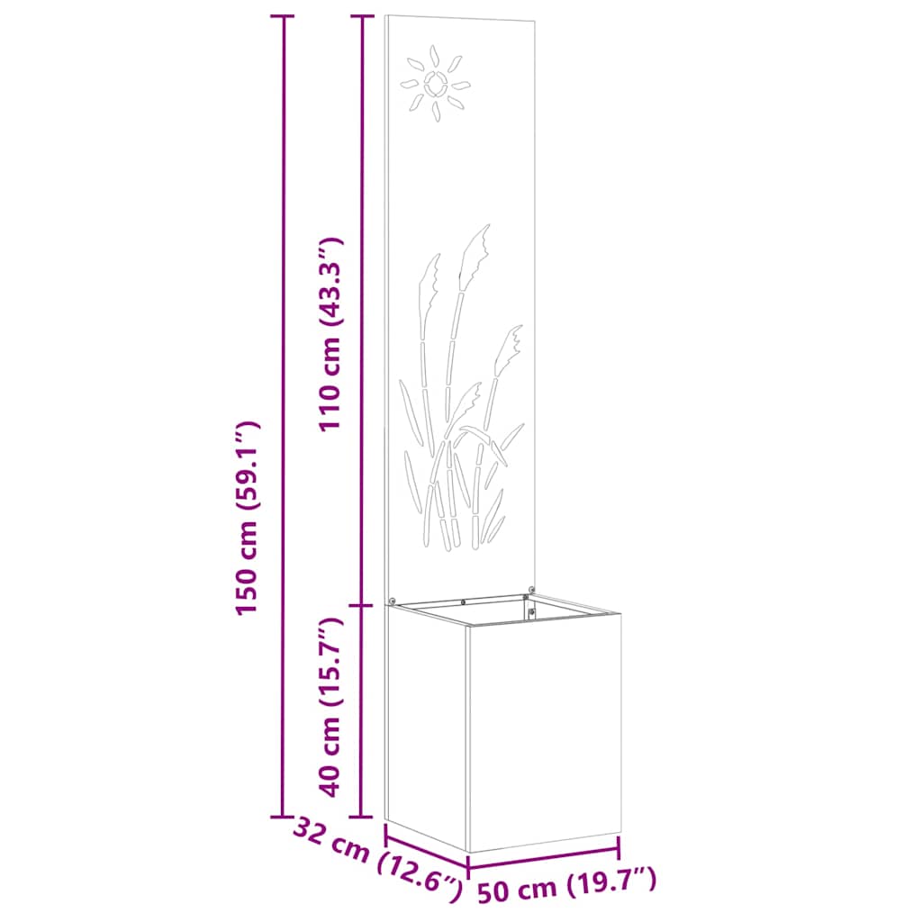 Schermo per privacy in giardino Traforo Argento 32 x 140 cm
