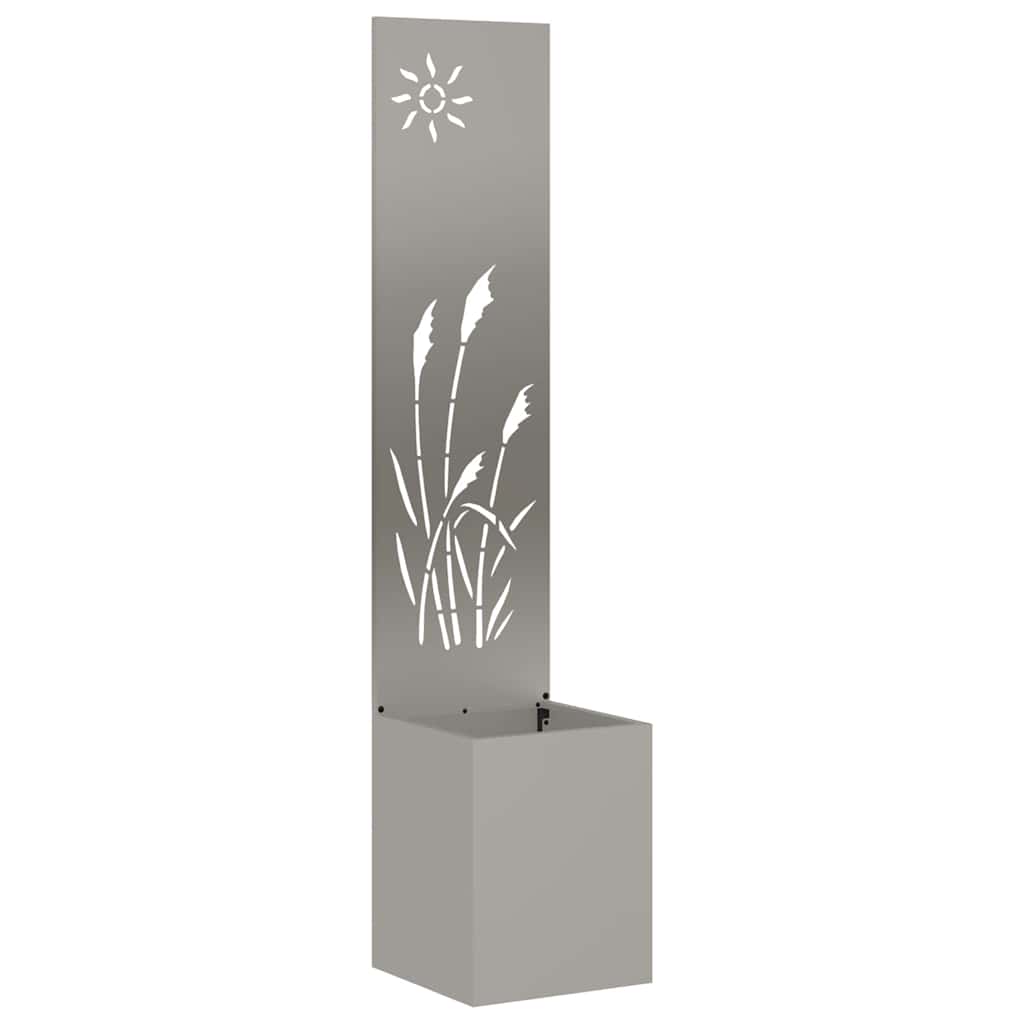 Vaso da Giardino con Pannello Decorativo Ruggine 32 x 140 cm