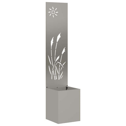 Vaso da Giardino con Pannello Decorativo Ruggine 32 x 140 cm
