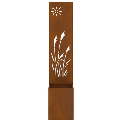 Vaso da Giardino con Pannello Decorativo Ruggine 32 x 140 cm