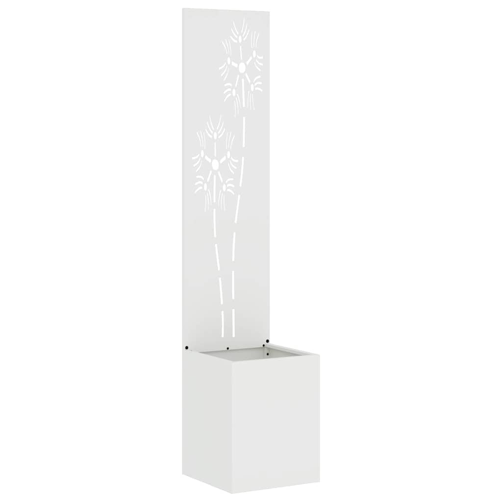 Vaso da Giardino con Pannello Decorativo Bianco 32 x 140 cm