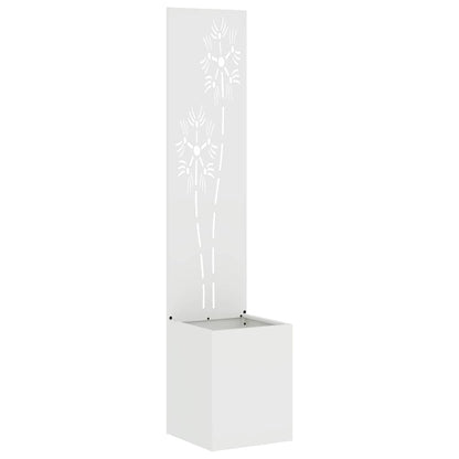 Vaso da Giardino con Pannello Decorativo Bianco 32 x 140 cm
