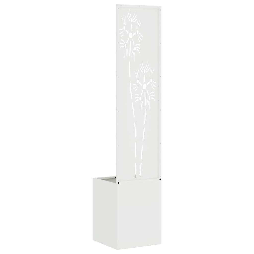 Vaso da Giardino con Pannello Decorativo Bianco 32 x 140 cm