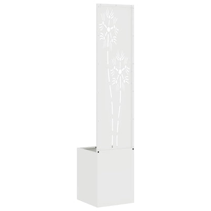 Vaso da Giardino con Pannello Decorativo Bianco 32 x 140 cm
