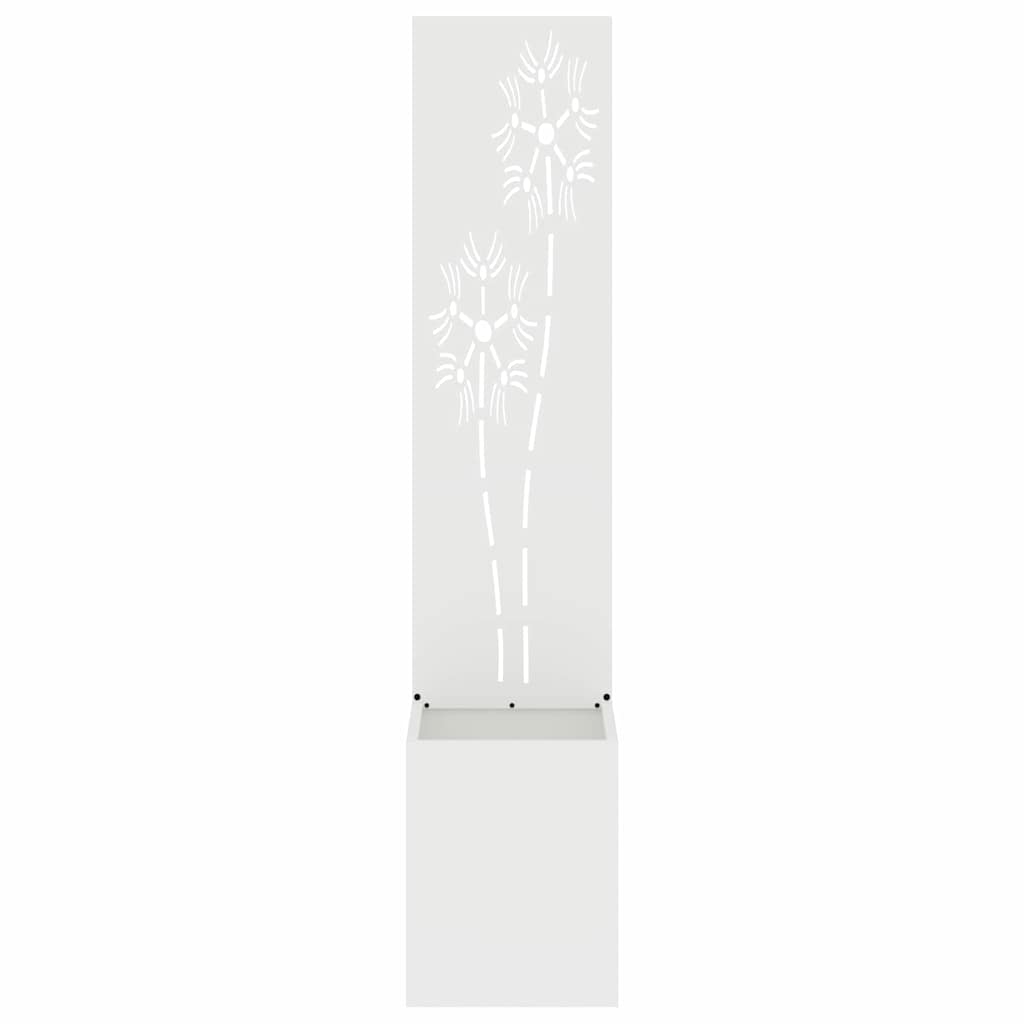 Vaso da Giardino con Pannello Decorativo Bianco 32 x 140 cm