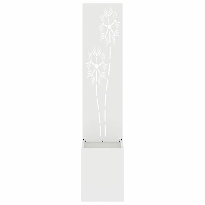 Vaso da Giardino con Pannello Decorativo Bianco 32 x 140 cm