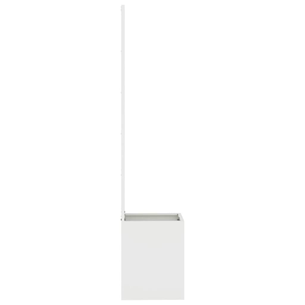 Vaso da Giardino con Pannello Decorativo Bianco 32 x 140 cm