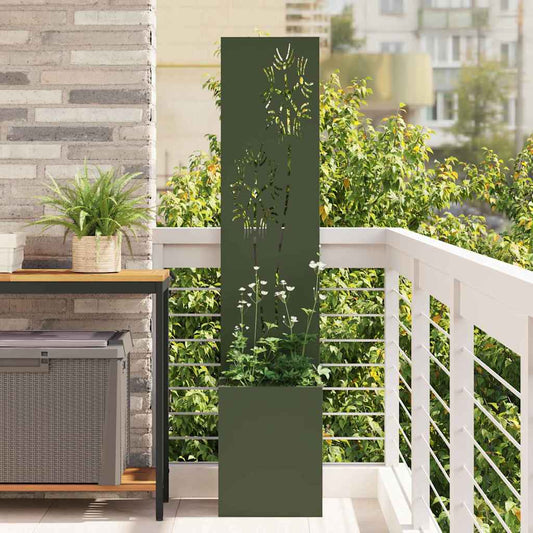 Vaso da Giardino con Pannello Decorativo Oliver verde