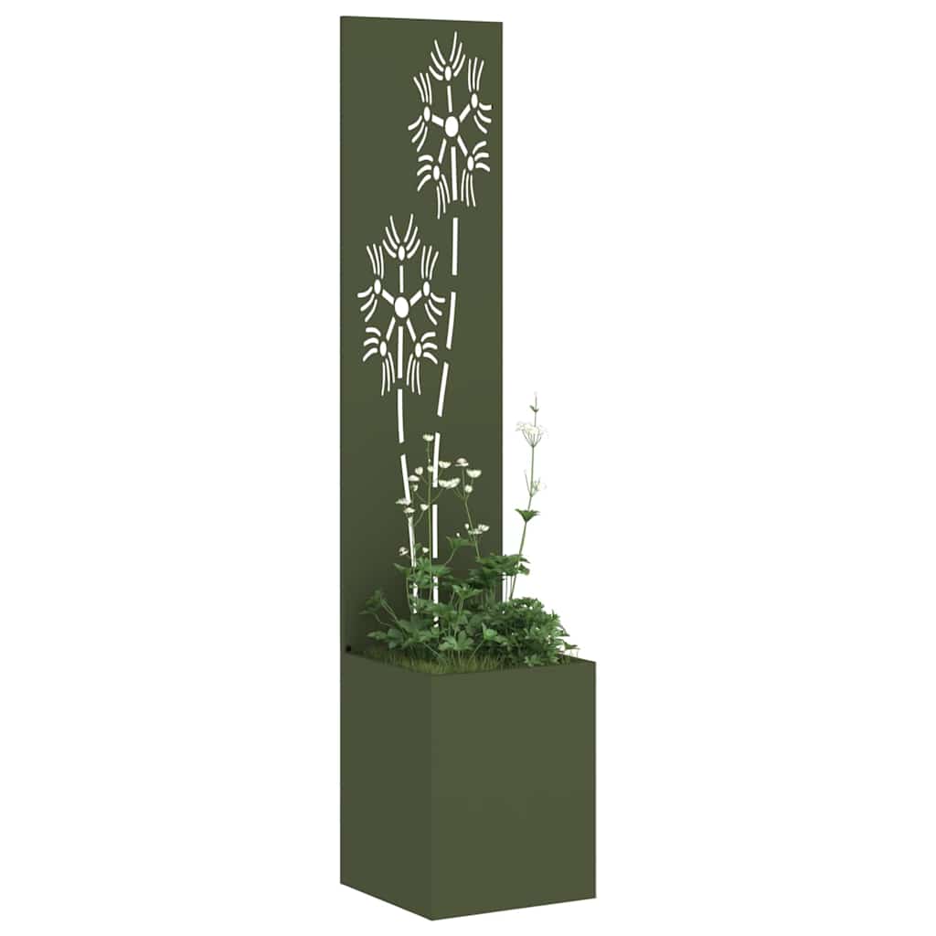 Vaso da Giardino con Pannello Decorativo Oliver verde