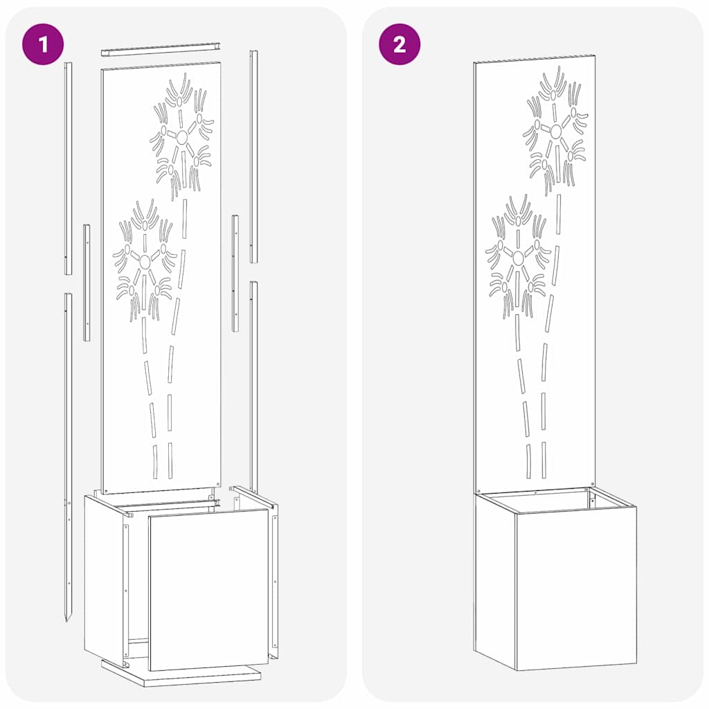 Schermo per privacy in giardino Floreale Argento 32 x 140 cm
