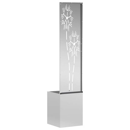 Vaso da Giardino con Pannello Decorativo Argento 32 x 140 cm