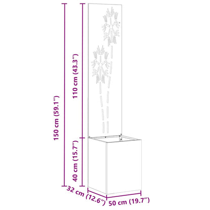 Schermo per privacy in giardino Floreale Argento 32 x 140 cm