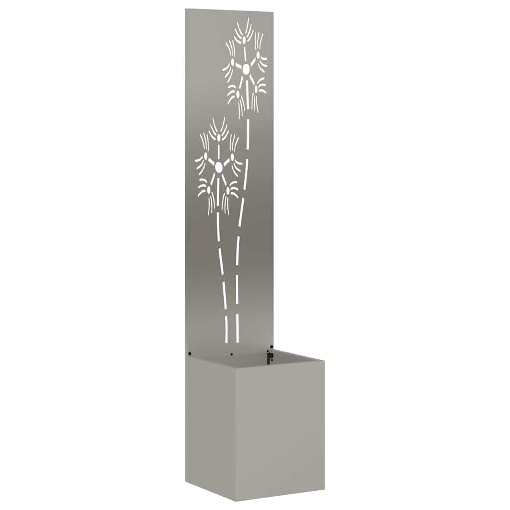 Vaso da Giardino con Pannello Decorativo Ruggine 32 x 140 cm