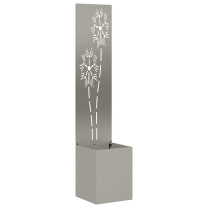 Vaso da Giardino con Pannello Decorativo Ruggine 32 x 140 cm