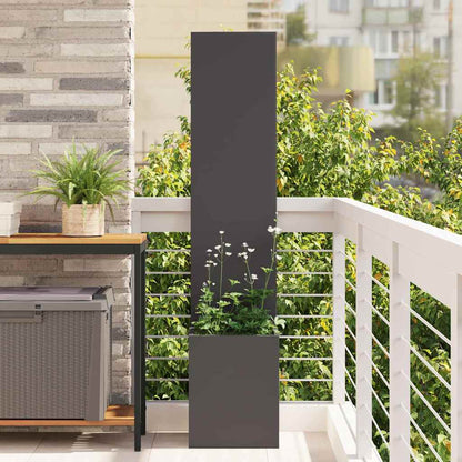 Vaso da Giardino con Pannello Decorativo Nero 32 x 140 cm